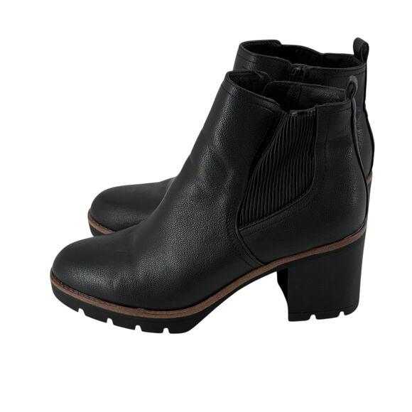 Naturalizer Ankle Boots Madalynn Gore Black Lugged Womens Size 10 Pull On Bootie - Picture 6 of 12